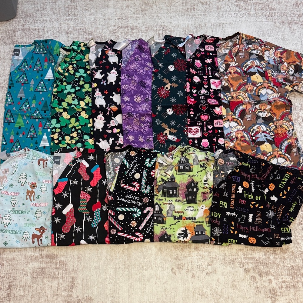 Women’s assorted seasonal scrub tops